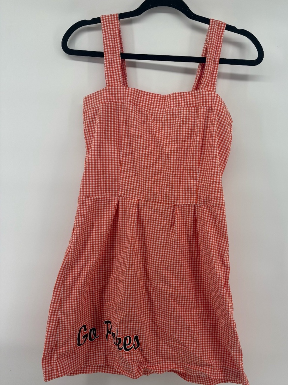 OSU COWBOYS orange and white gingham tank top mid thigh length dress size 4